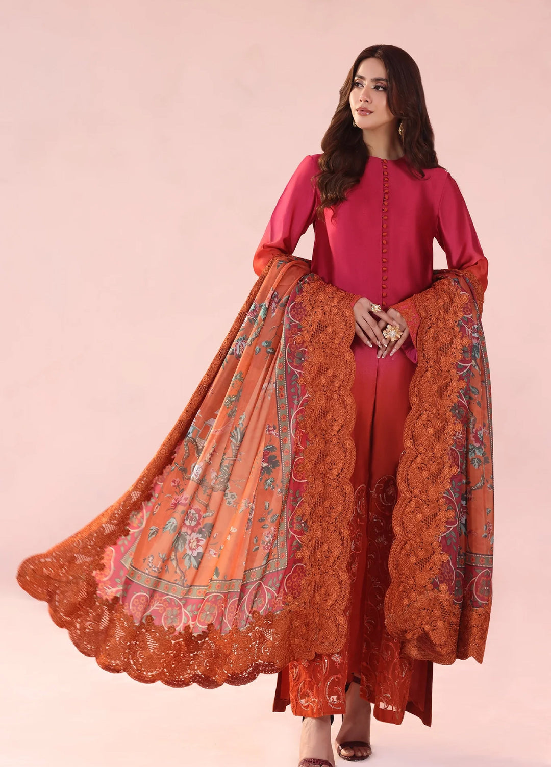 Eterna by Musferah Saad Pret Embroidered Tissue Silk 2 Piece Fiery Bloom - Festive Collection
