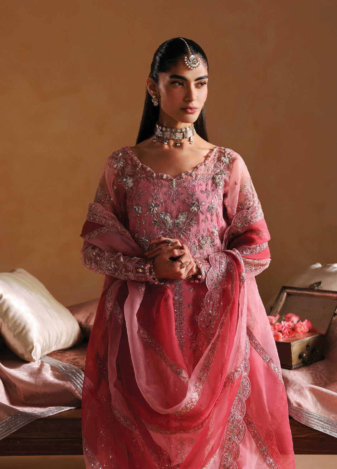 Gulaal Unstitched Embroidered Organza Suits 3 Piece GL25UW AREEMAN-WU-13 - Wedding Collection