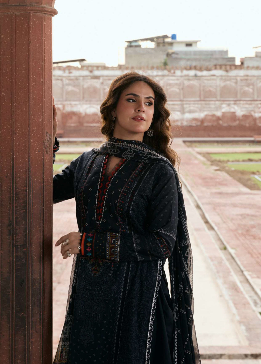 Angan by Kahf Unstitched Printed Lawn 3 Piece Suit KHF26ULA GUL-E-SIYAH KPS-5A - Festive Collection