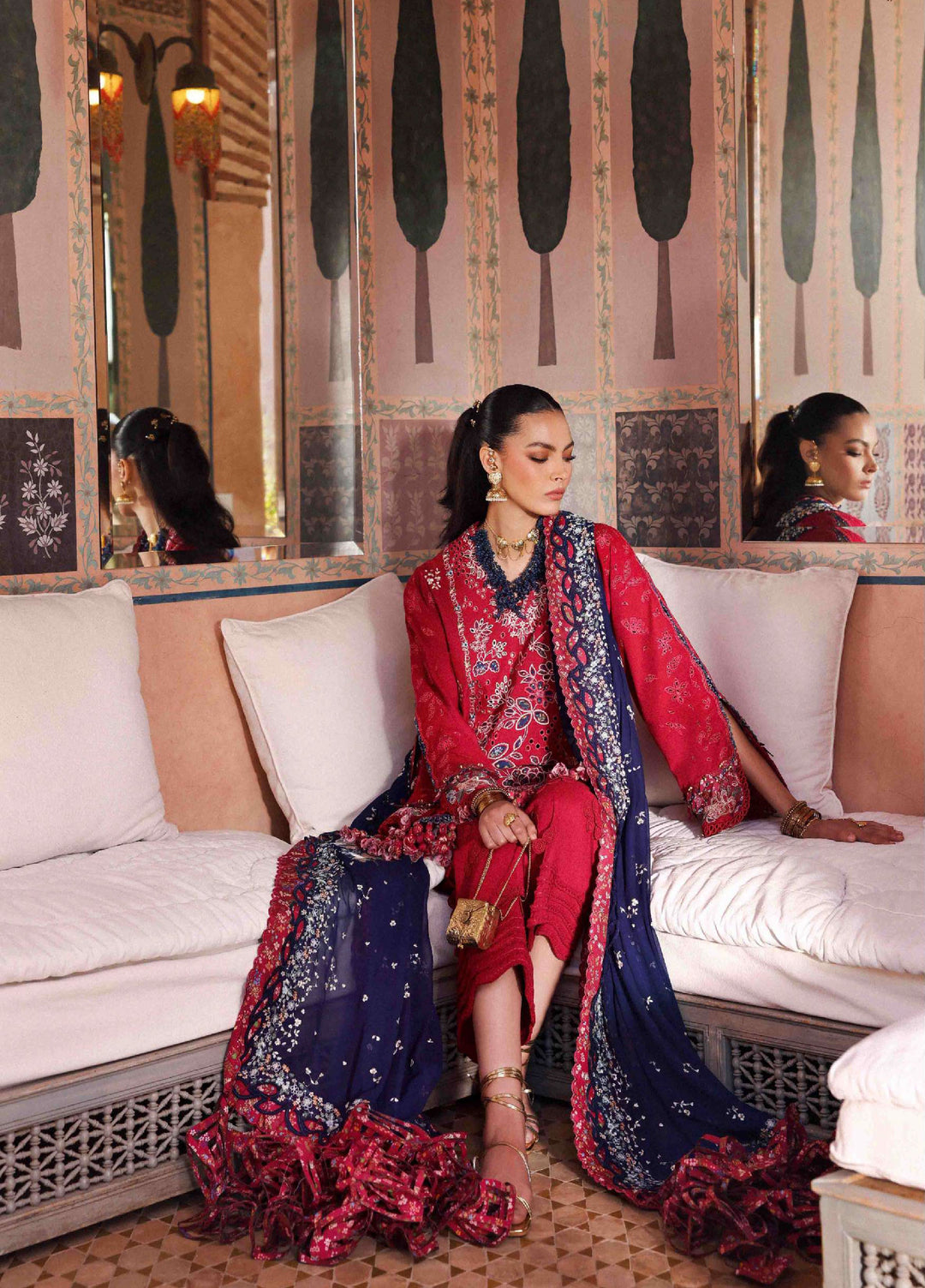 Reine by Republic Womenswear Unstitched Embroidered Luxury Lawn 3 Piece Suit RW26UTL D-02B - Eid Collection