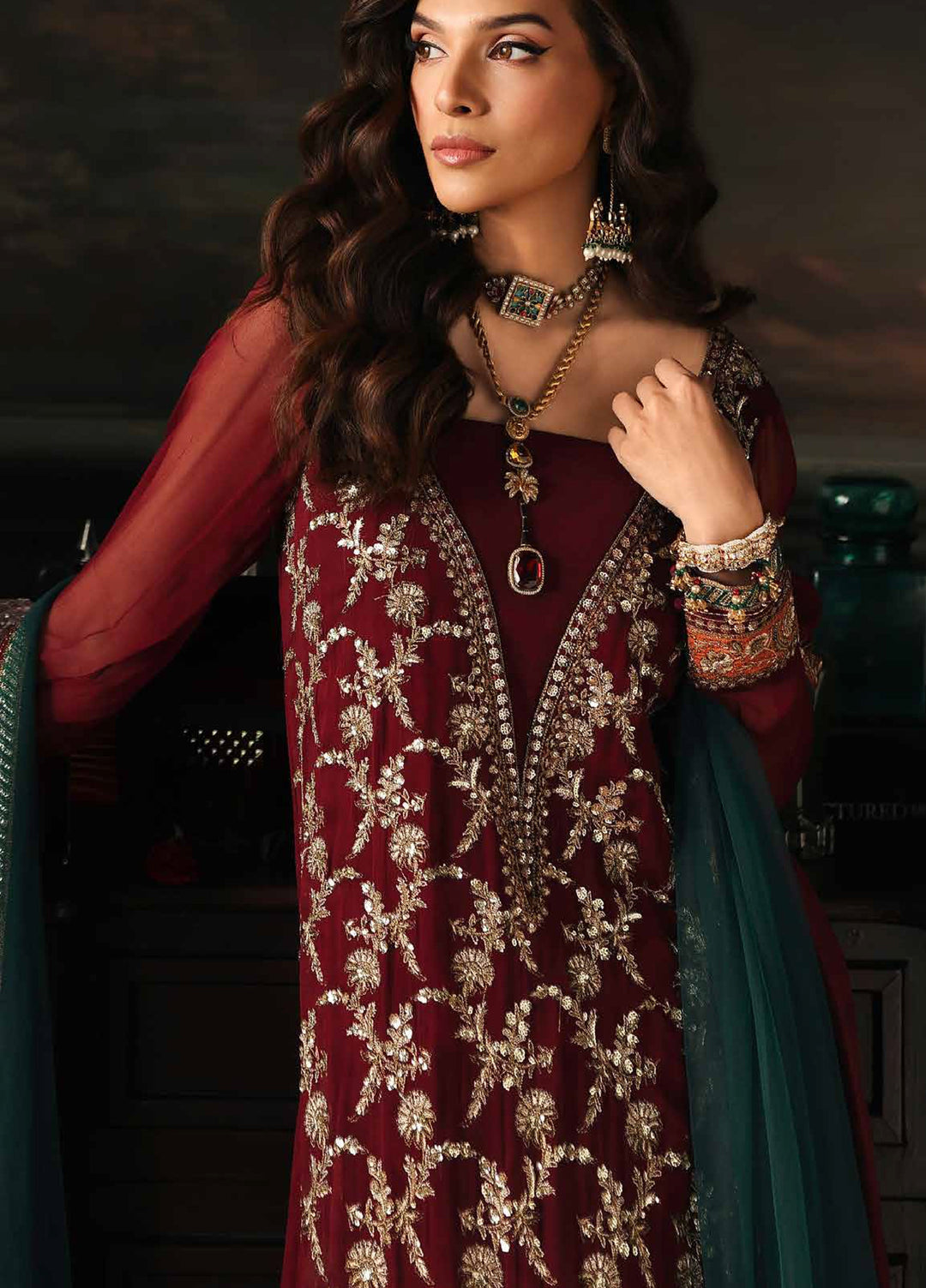 Aura by Charizma Unstitched Chiffon Embroidered Suits 3 Piece CRZ25UA CA26-05 - Festive Collection
