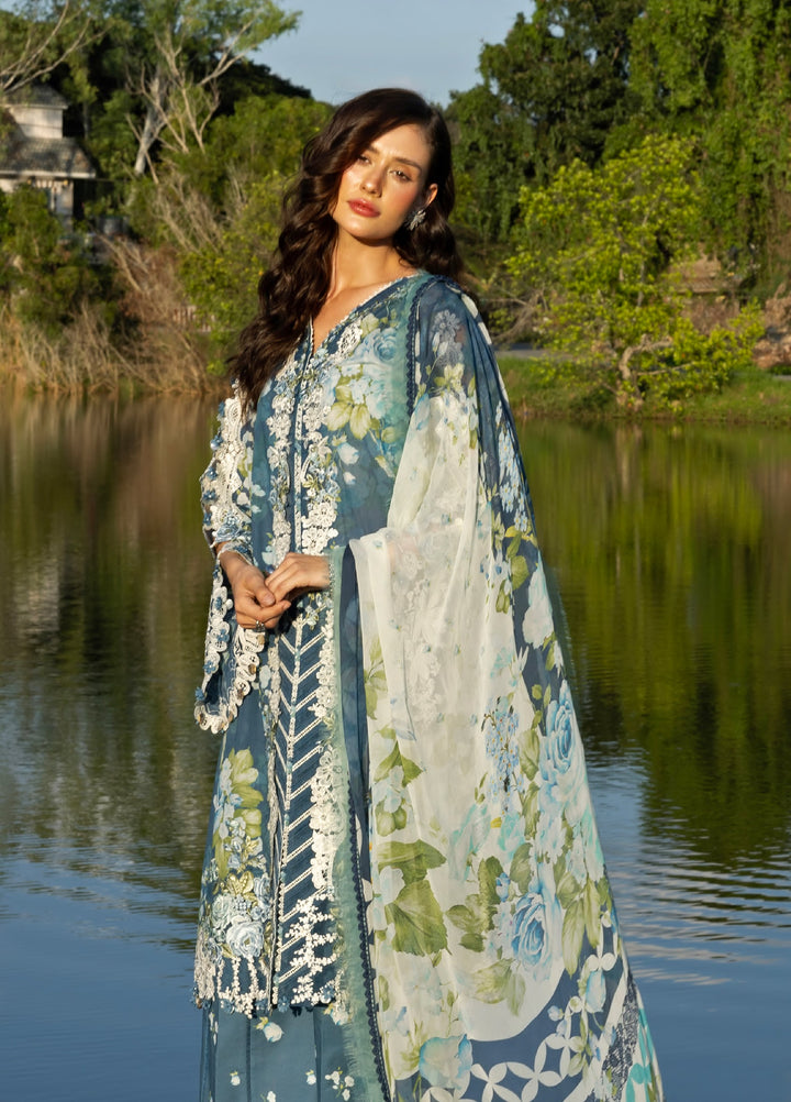 Signature by Elaf Premium Unstitched Embroidered Lawn 3 Piece Suit EL26USP ESA-7B SEA ENCHANTRESS - Summer Collection