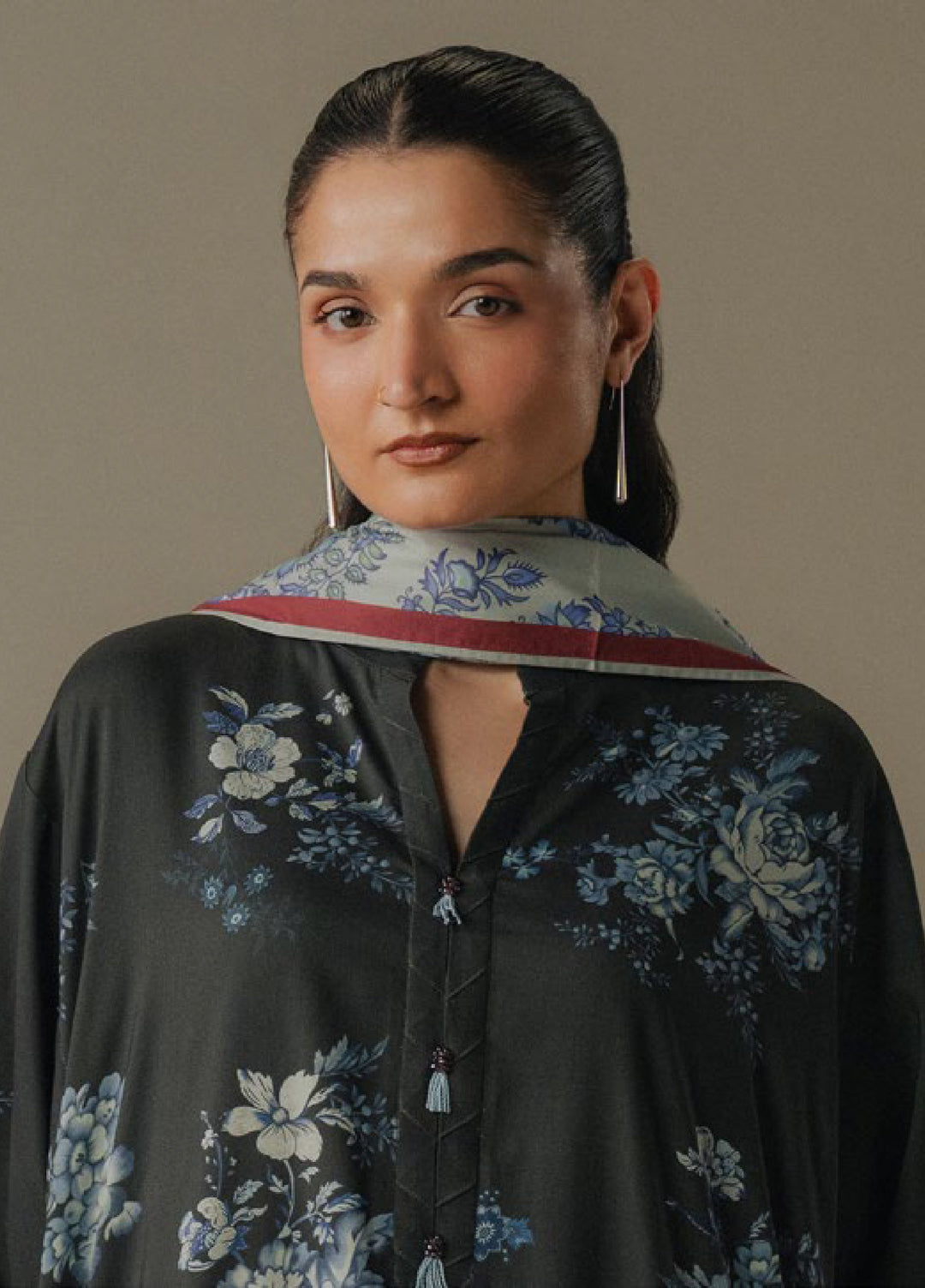 Coco by Zara Shahjahan Prints Unstitched Linen Suits 3 Piece CZS25PW Hushed Ember D-6B - Winter Collection