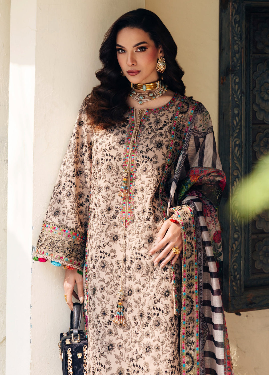 Charizma Unstitched Embroidered Luxury Lawn 3 Piece Suit CHR26ULL ED6-01 - Eid Collection
