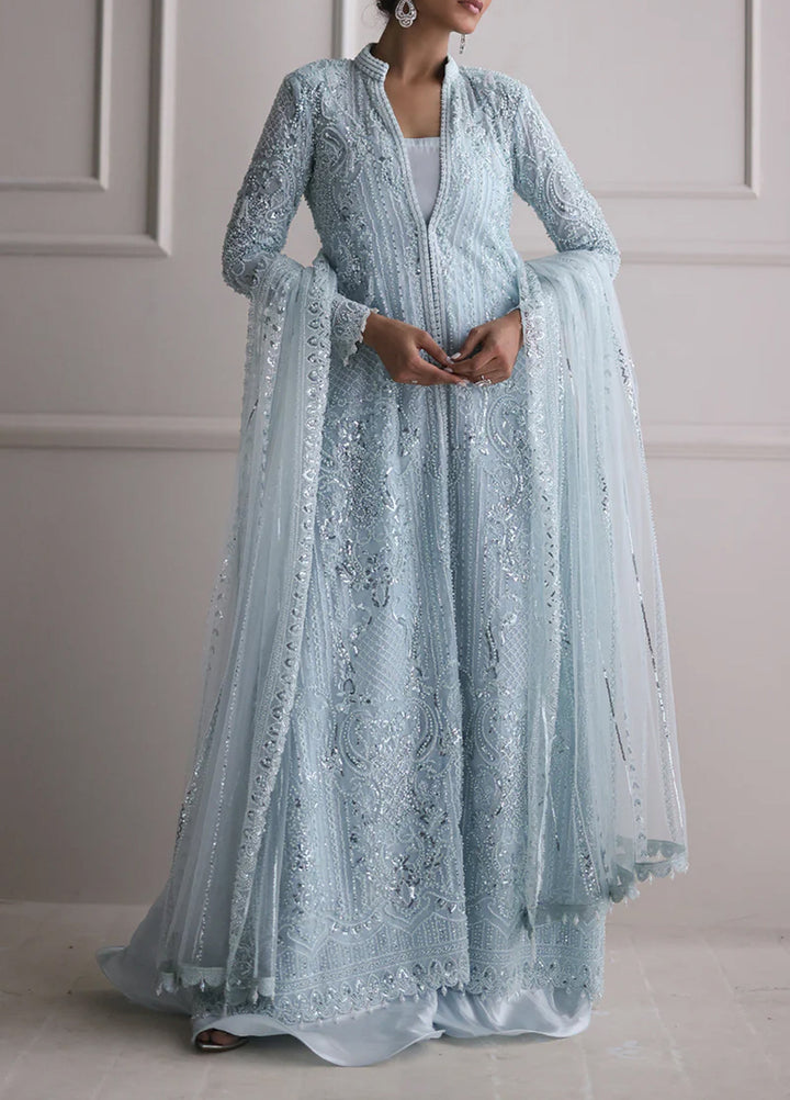 Threads And Motifs Women Pret Net Embroidered Jacket With Skirt & Dup 3 Piece 9830.6 - Formals Collection