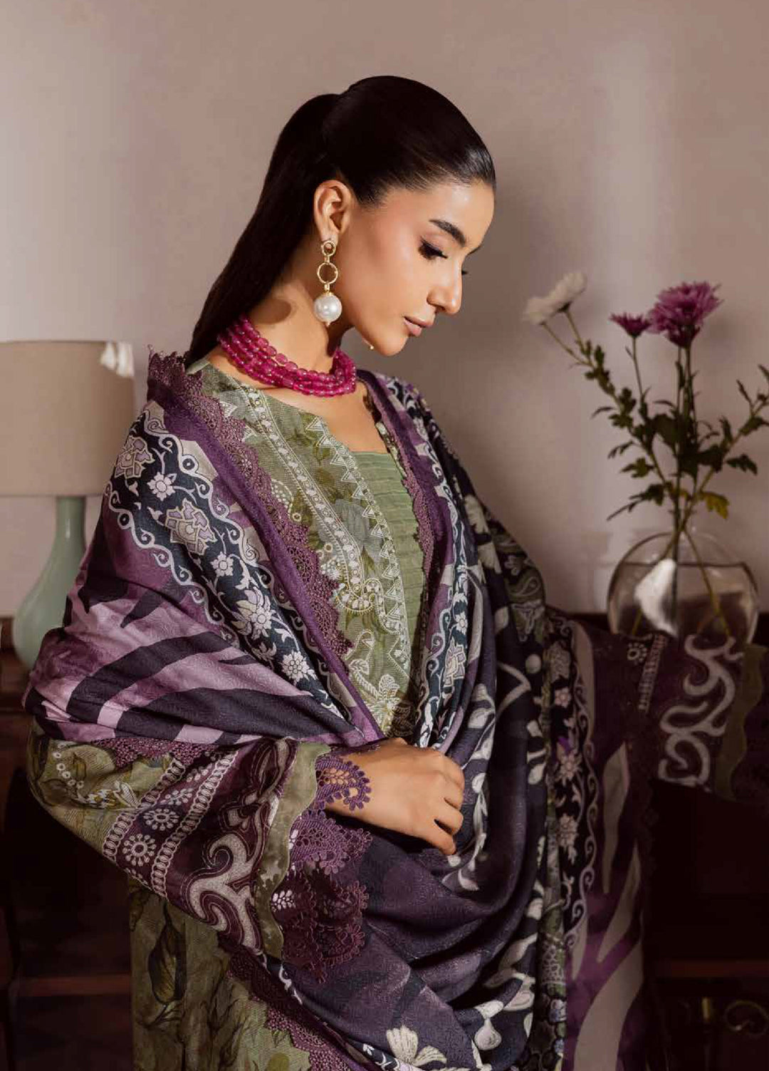 Signature Prints by Nureh Unstitched Linen Jacquard Suits 3 Piece NU25LJ SP-191 - Winter Collection