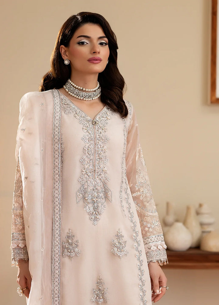 Yashfa Unstitched Hand Work Organza 4 Piece Suit SHANZA - Festive Collection