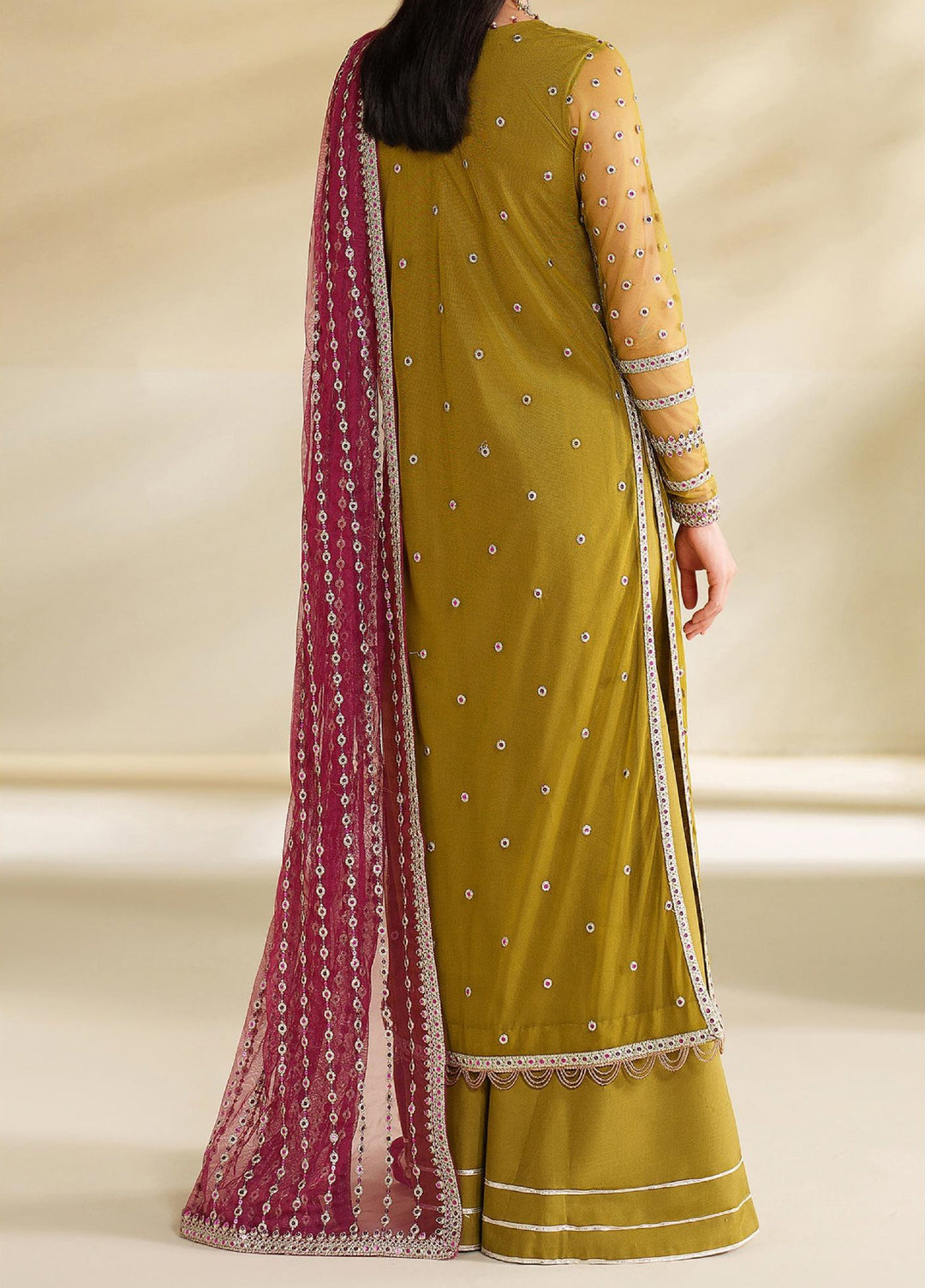 Roohi By Zarif Unstitched Formal Embroidered Net Suits 4 Piece ZR25UF RFE-05 Janeer - Formals Collection