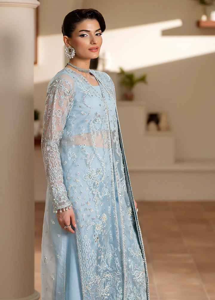 Yashfa Unstitched Hand Work Organza 4 Piece Suit ZINNIA - Festive Collection