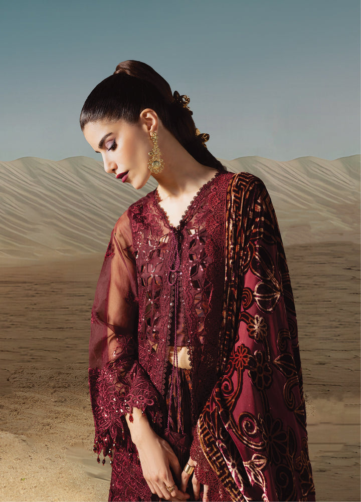 Amelia by Mahnur Unstitched Luxury Organza Embroidered 3 Piece Suits MN25AL AM-007 - Winter Collection