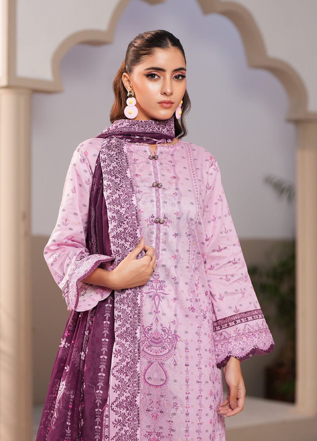 Regalia Textile Unstitched Printed Jacquard Lawn 3 Piece Suit RG26PUJL D-1 - Summer Collection