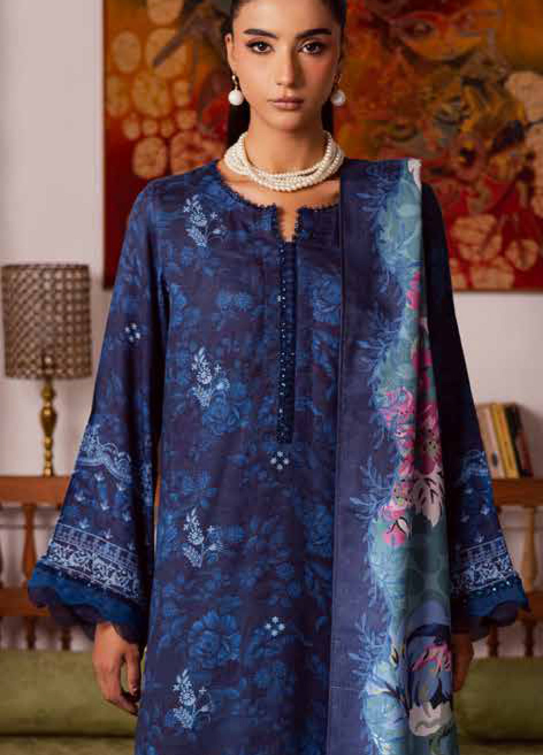 Signature Prints by Nureh Unstitched Linen Jacquard Suits 3 Piece NU25LJ SP-188 - Winter Collection