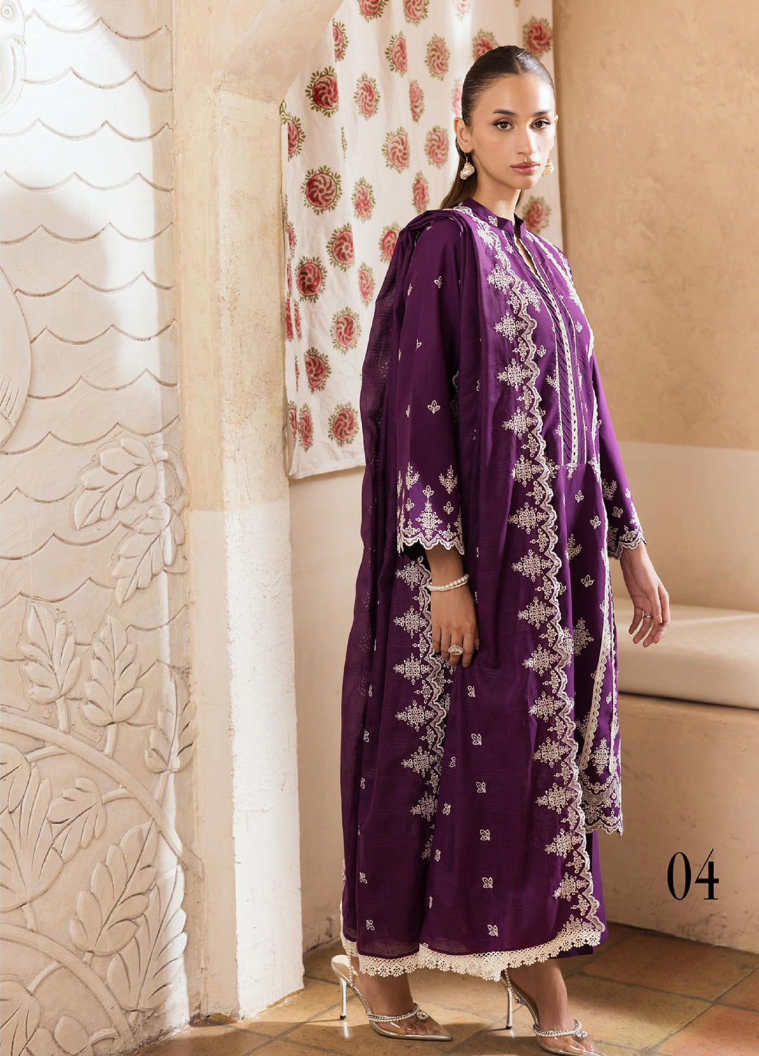 Nissa by Rajbari Unstitched Chikankari Embroidered Lawn 3 Piece Suit RB26UNCL D-4 - Summer Collection