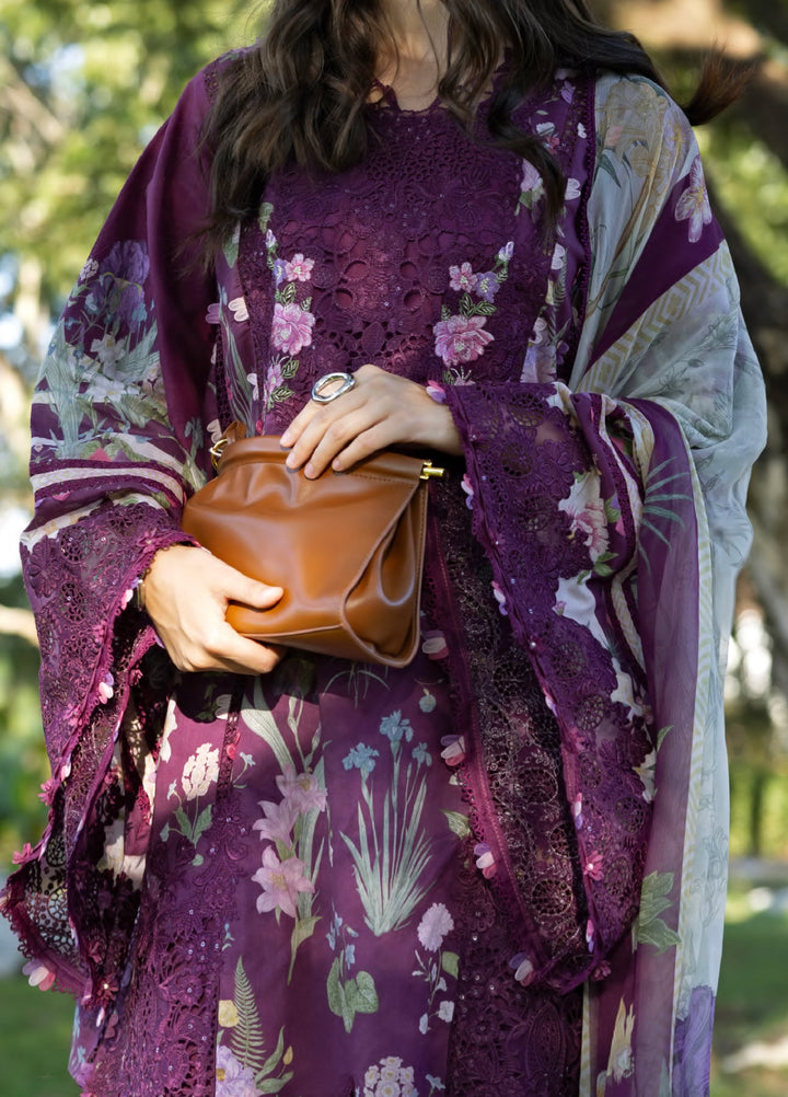 Signature by Elaf Premium Unstitched Embroidered Lawn 3 Piece Suit EL26USP ESA-5B DARLING PLUM - Summer Collection