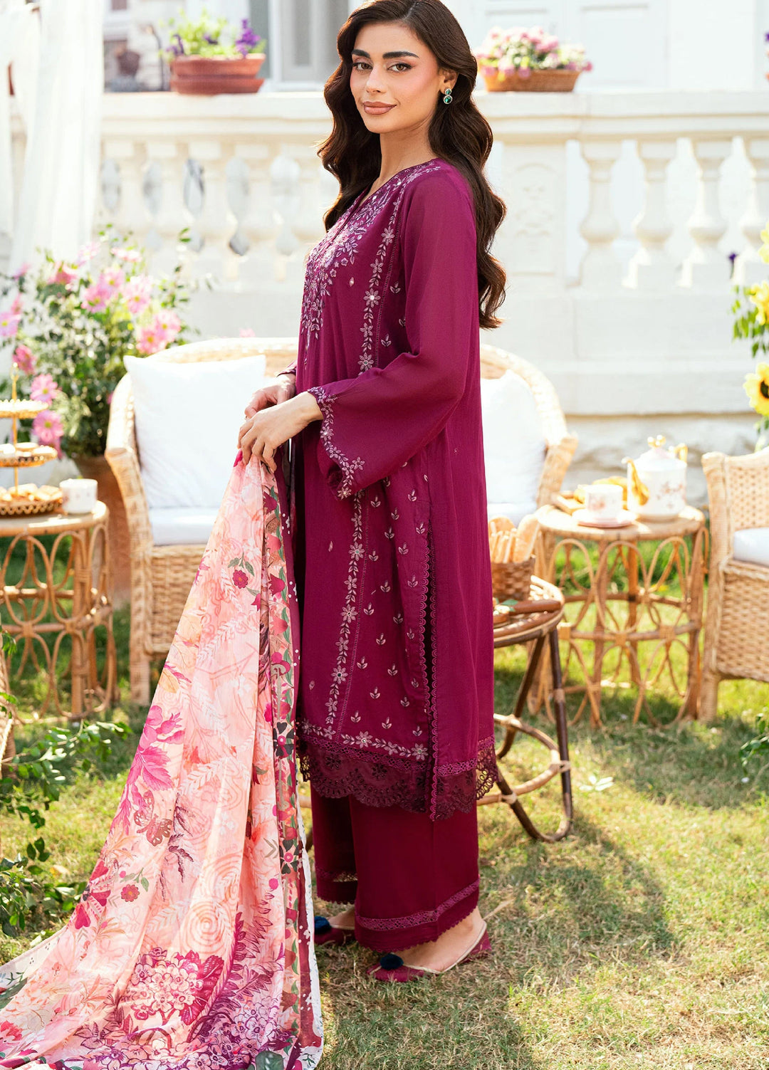 Lamhay by Dhanak Pret Swiss Voile 3 Piece DHN26PSV DC-2582 - Summer Collection