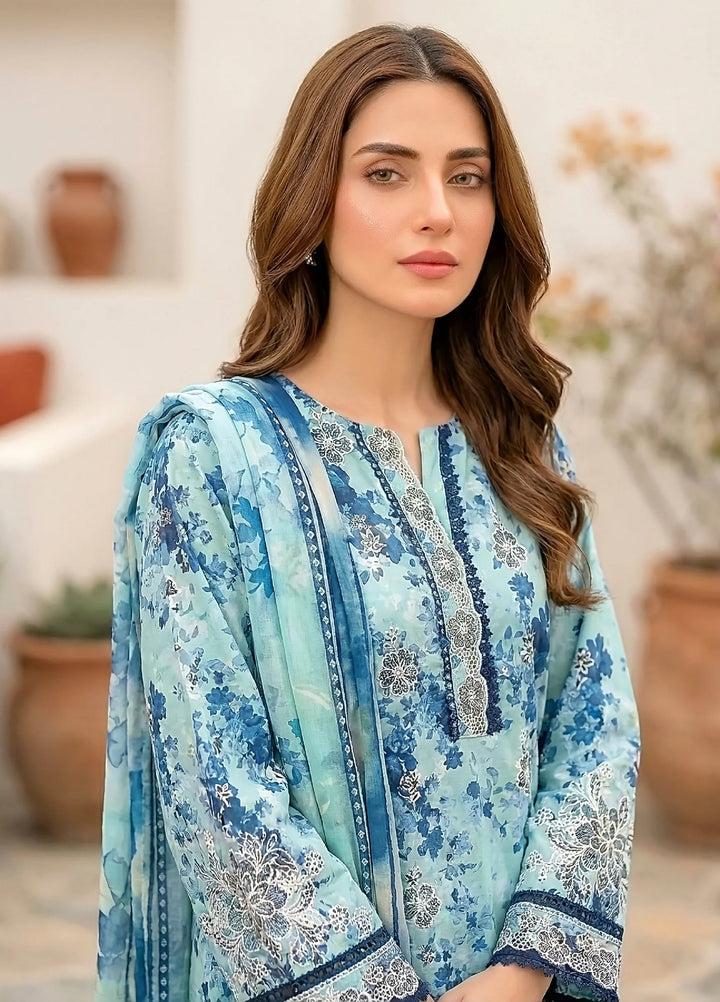 Komal by Lakhany Unstitched Embroidered Lawn 3 Piece Suit LSM26ULK LG-RL-0464 - Summer Collection