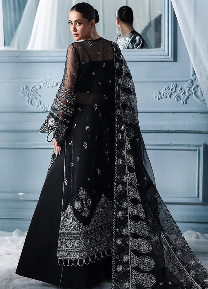 Zynoria by Saffron Unstitched Organza Embroidered Suits 3 Piece SFR25Z Onyx - Festive Collection