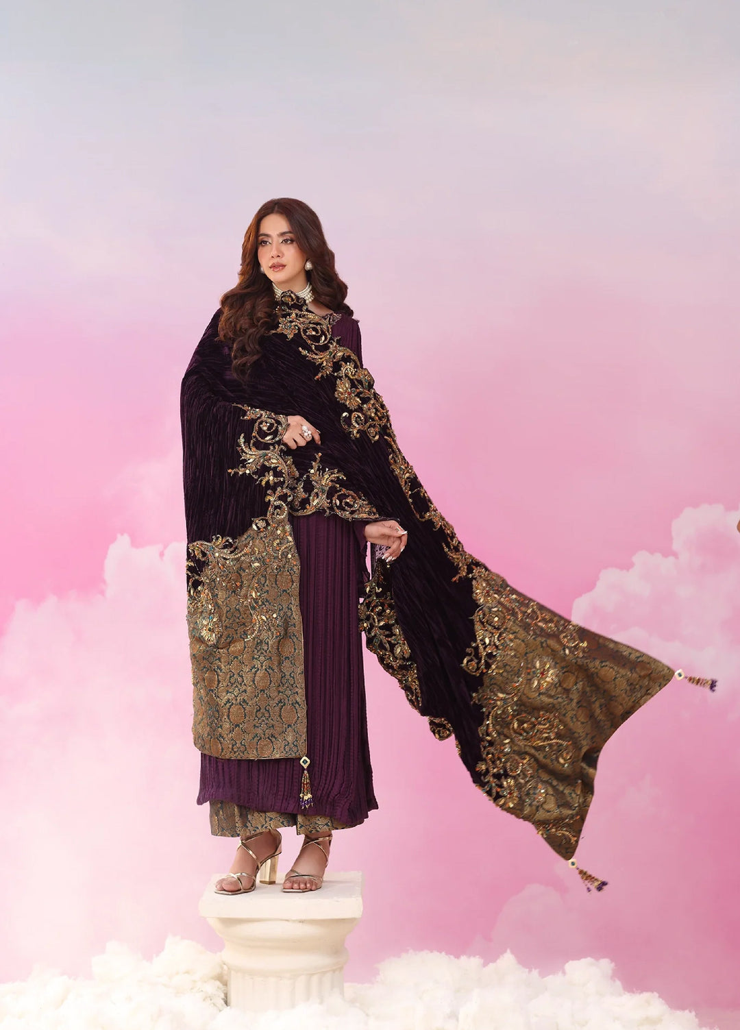 Mount Olypus by Musferah Saad Pret Embroidered Chiffon 2 Piece Amethyst Majesty - Festive Collection