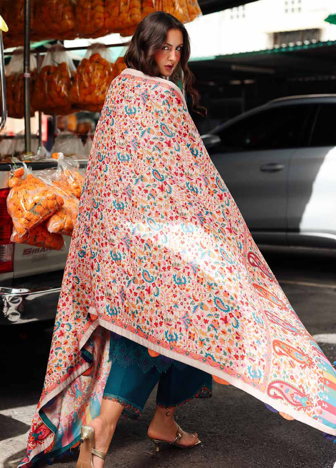 Poshima by Charizma Embroidered Peach Leather Suits Unstitched 3 Piece CZ25PW PSW5-06 - Winter Collection