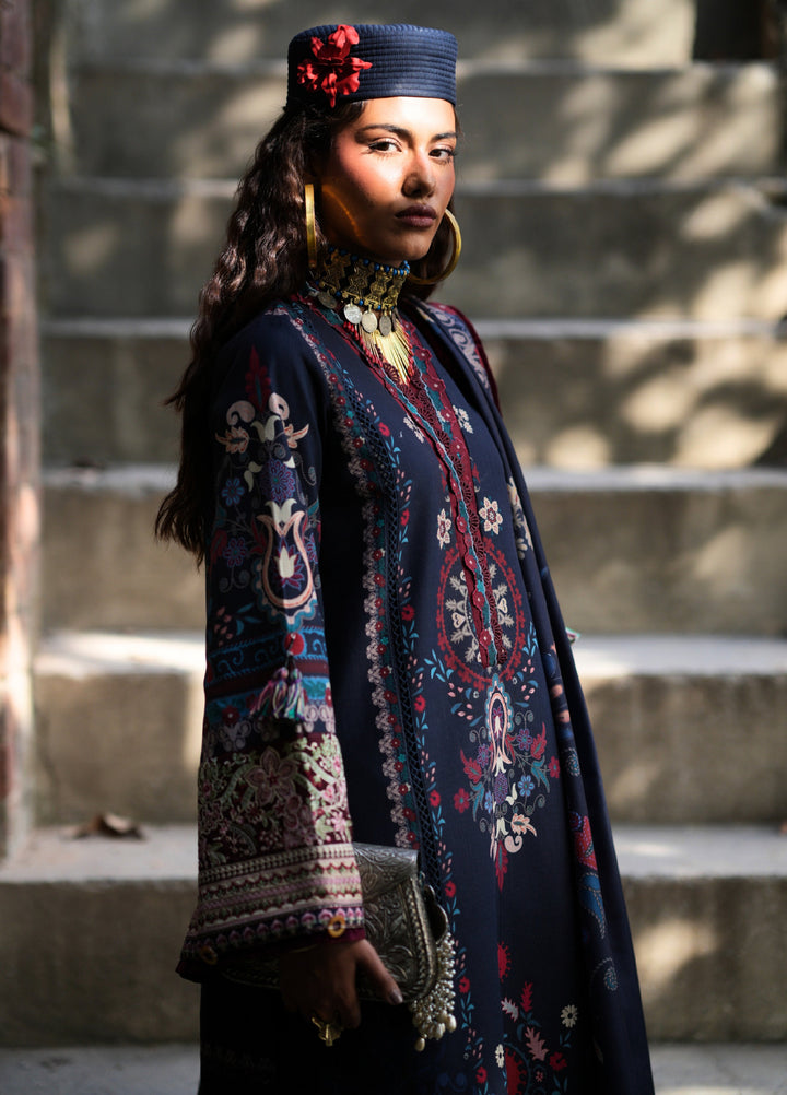 AJR Sard Shaam Embroidered Unstitched Khaddar Suits 3 Piece AJR25SS AJRW-05 NILOFER - Winter Collection