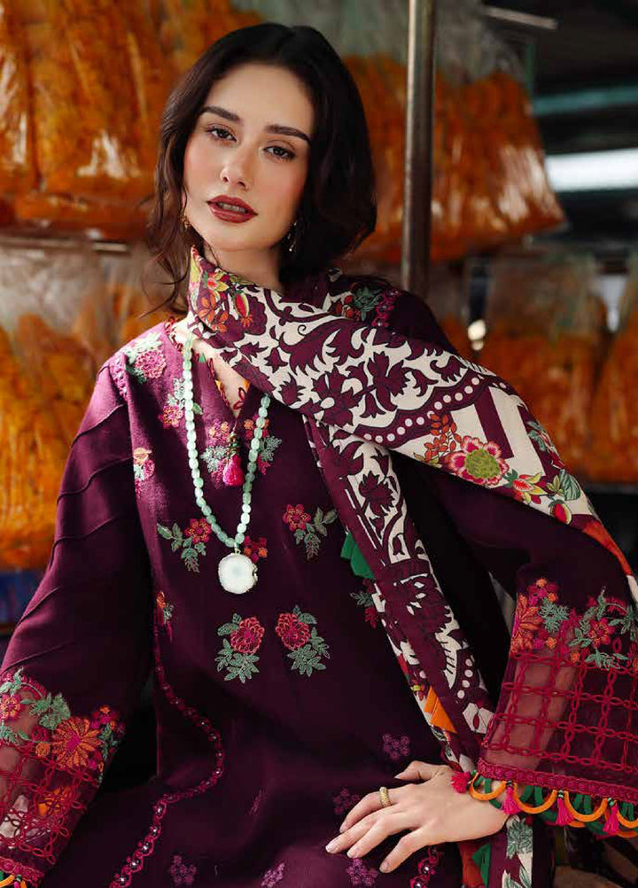 Poshima by Charizma Embroidered Peach Leather Suits Unstitched 3 Piece CZ25PW PSW5-02 - Winter Collection