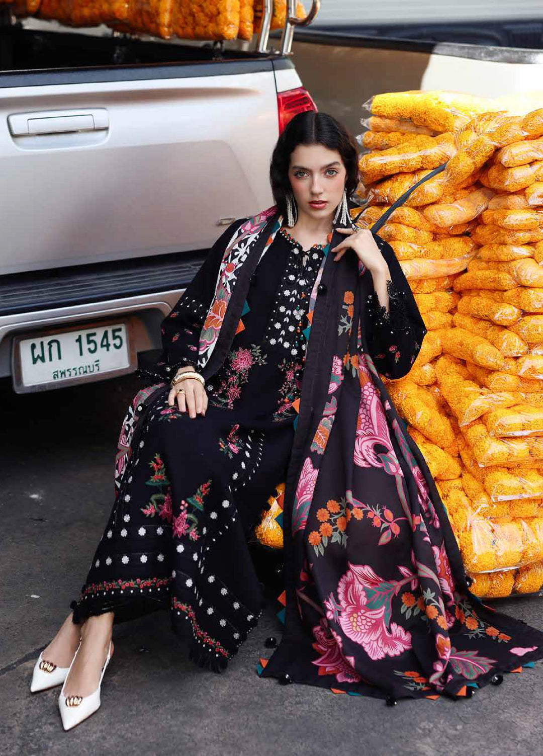 Poshima by Charizma Embroidered Peach Leather Suits Unstitched 3 Piece CZ25PW PSW5-07 - Winter Collection