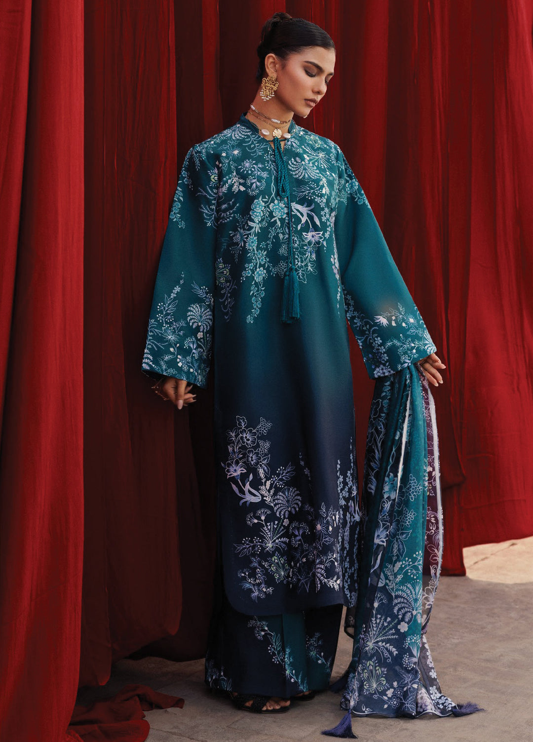 Aik Roz by Aik Atelier Unstitched Khaddar Printed Suits 3 Piece AIK25RK Look 07 - Winter Collection