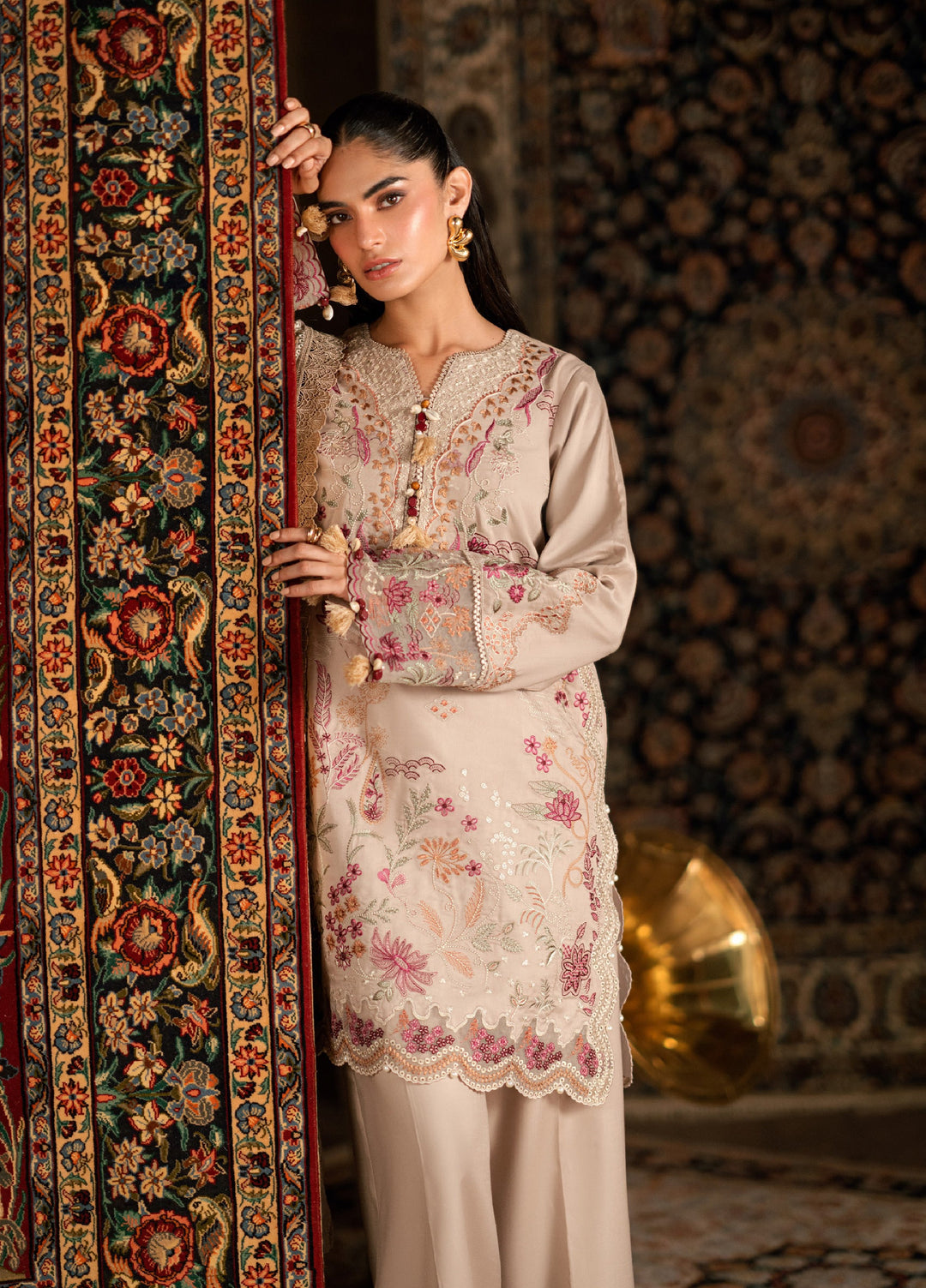 Shades Of Winter by Florent Unstitched Marina Twill Embroidered Suits 3 Piece FL25SW FL-4A - Winter Collection