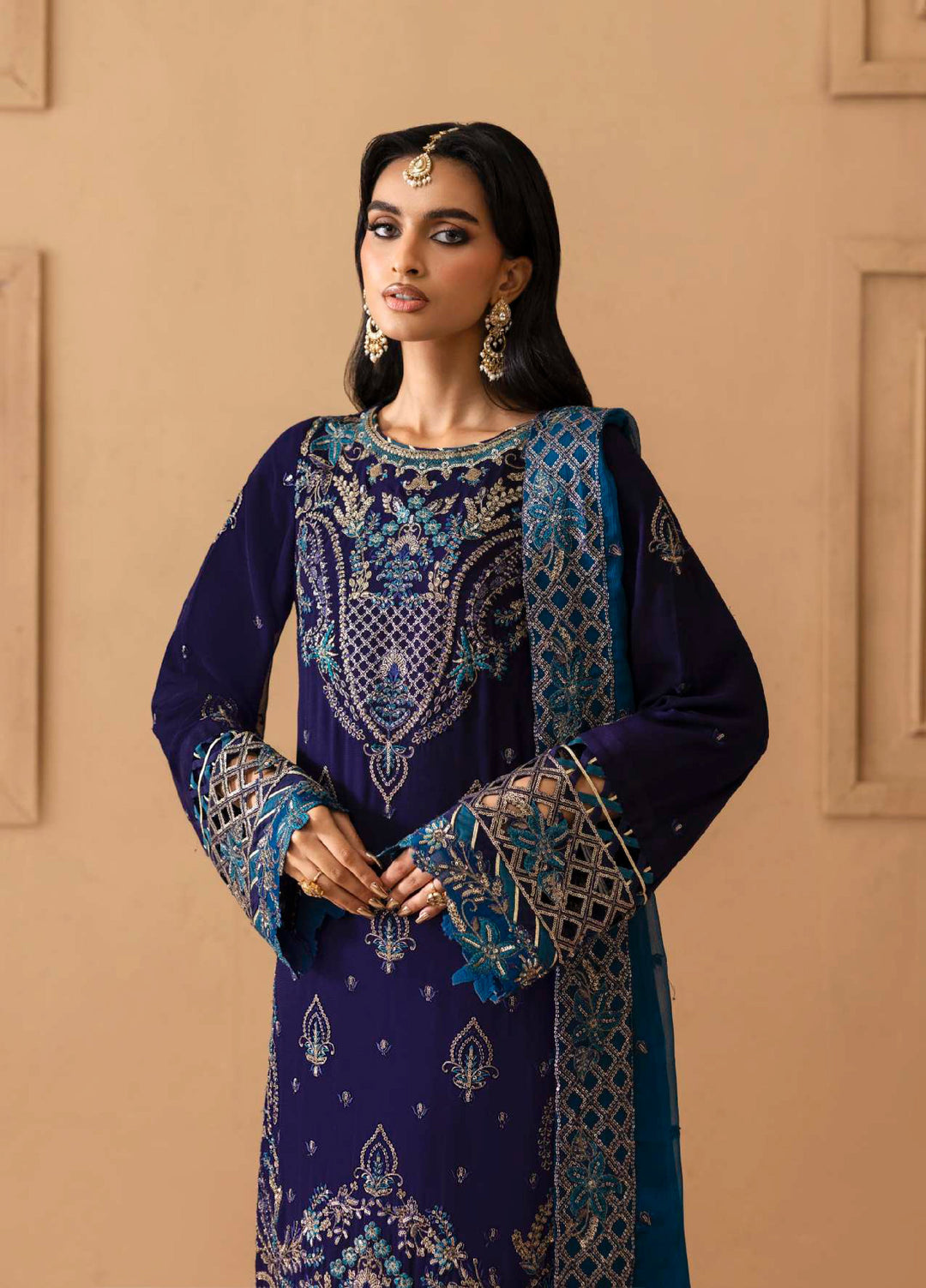 Shehrzadi by Emaan Adeel Unstitched Embroidered Chiffon 3 peice EA25SC Dalia - Formals Collection