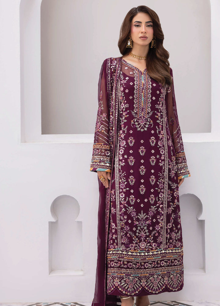 Maeri by Gulaal Unstitched Embroidered Chiffon 4 Piece Suit GL26UMC Etincelle D-48 - Festive Collection