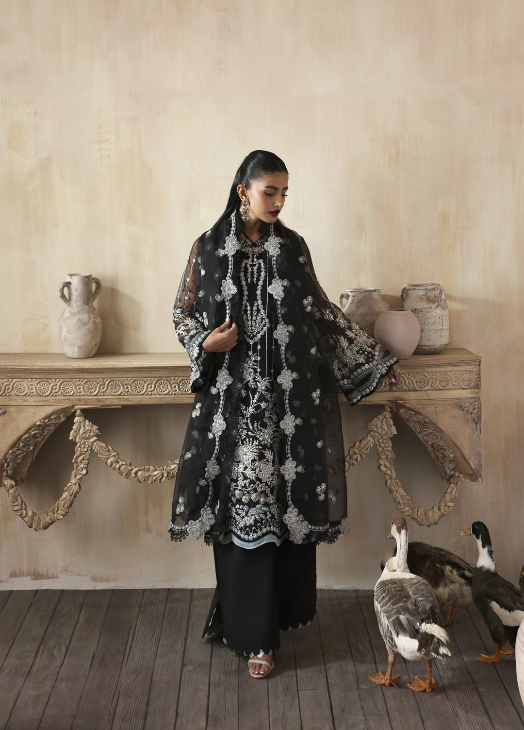 Jahanara by Zarposh Embroidered Organza Suits Unstitched 3 Piece ZP25JF Ayzel - Festive Collection