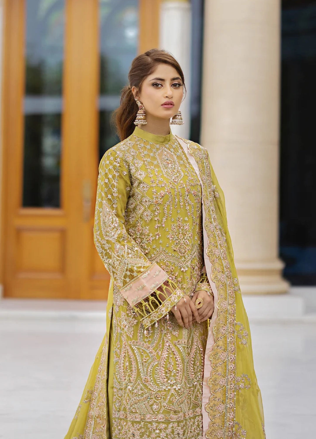 Ishq Aatish by Emaan Adeel Unstitched Embroidered Chiffon 3 Piece Suit AT-06 FARAH. - Festive Collection