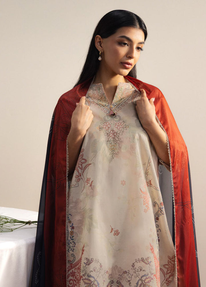Coco by Zara Shahjahan Unstitched Printed Lawn 3 Piece Suit CZS26ULV SORA-3A - Summer Collection