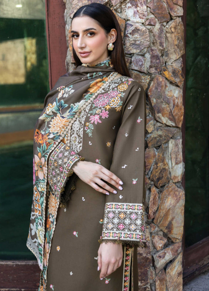 Eminence by Farasha Embroidered Khaddar Suits Unstitched 3 Piece FSH25FW D-08 Sandlit - Winter Collection