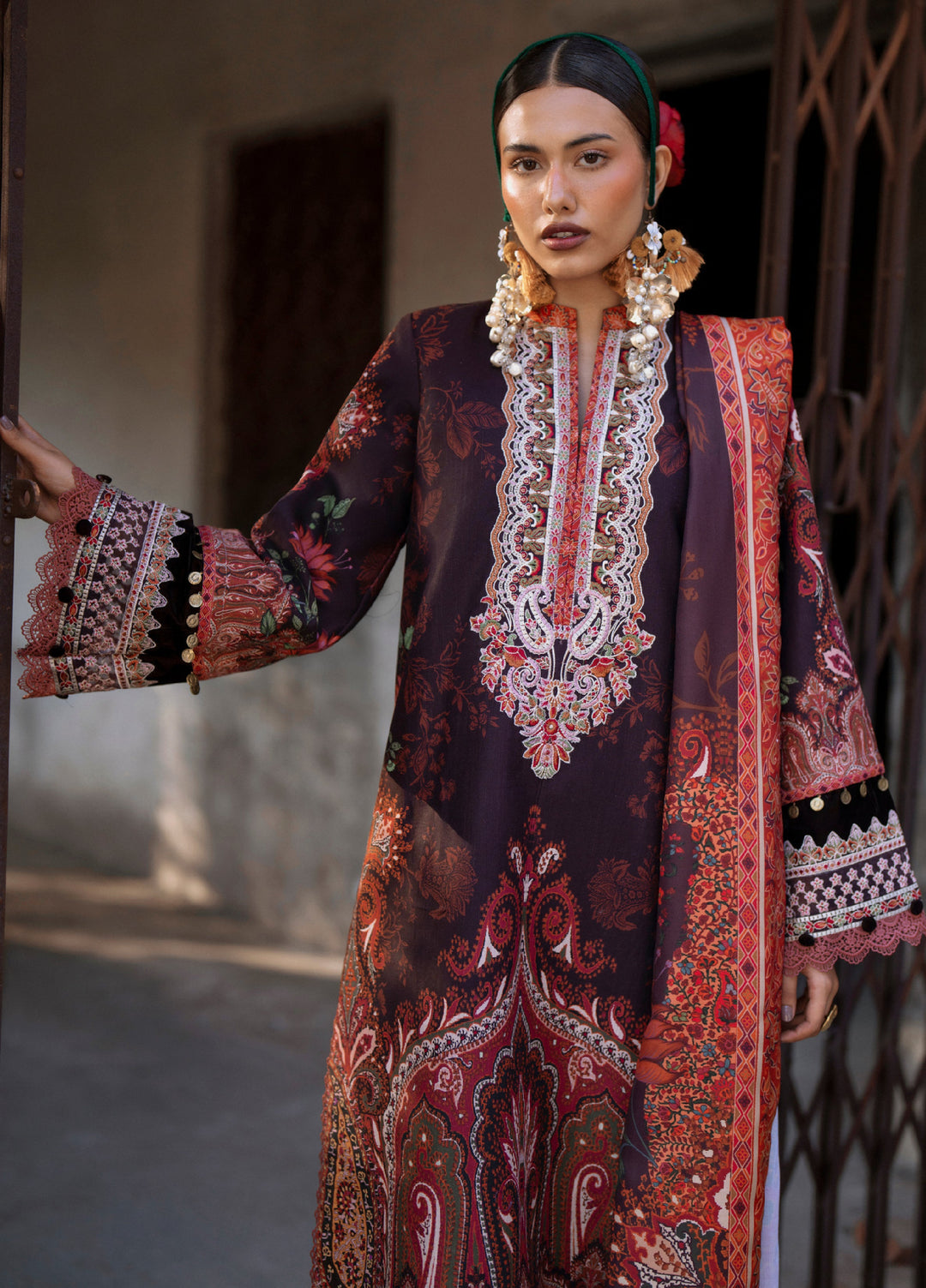 AJR Sard Shaam Embroidered Unstitched Khaddar Suits 3 Piece AJR25SS AJRW-07 NAQSH - Winter Collection
