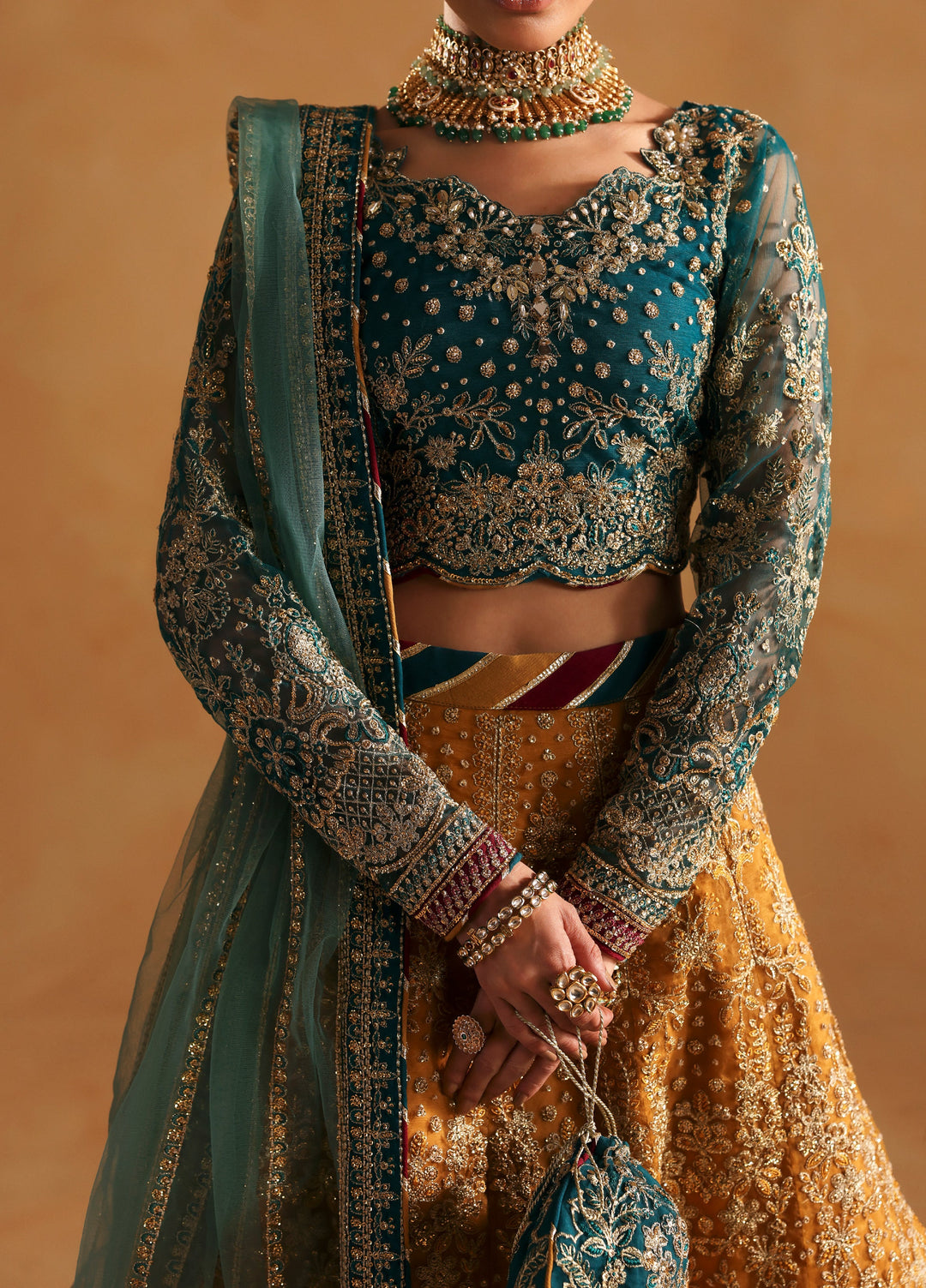 Gulaal Unstitched Embroidered Organza Suits 3 Piece GL25UW ZOIA-WU-09 - Wedding Collection