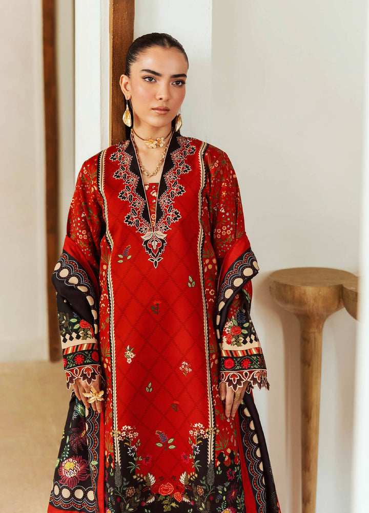 Nissa Floral Symphony by Rajbari Embroidered Marina Suits Unstitched 3 Piece RB25NM D-09 - Winter Collection