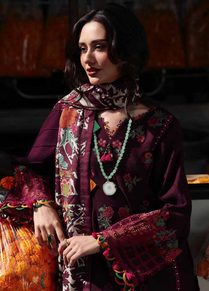 Poshima by Charizma Embroidered Peach Leather Suits Unstitched 3 Piece CZ25PW PSW5-02 - Winter Collection