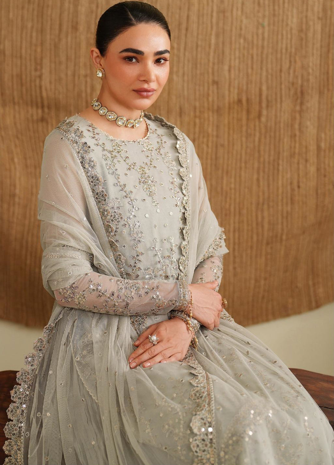 Roohi By Zarif Unstitched Formal Embroidered Net Suits 4 Piece ZR25UF RFE-06 Milaan - Formals Collection
