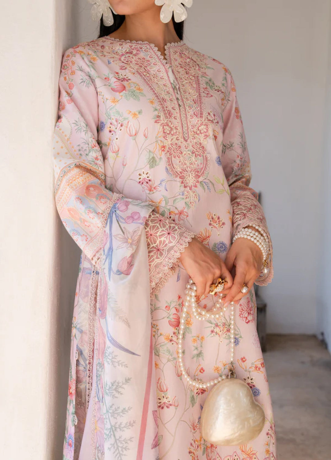 Shezlin Chikankari by Aabyaan Unstitched Embroidered Lawn 3 Piece Suit ABY26USC AZ-04 SERENE - Summer Collection