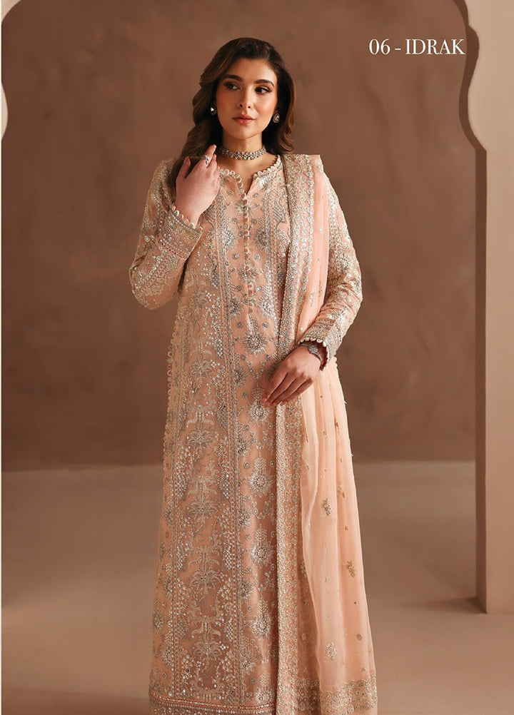 Neorah by Xenia Formals Unstitched Chiffon Embroidered 3 Piece Suit XE26UN D-6 IDRAK - Festive Collection