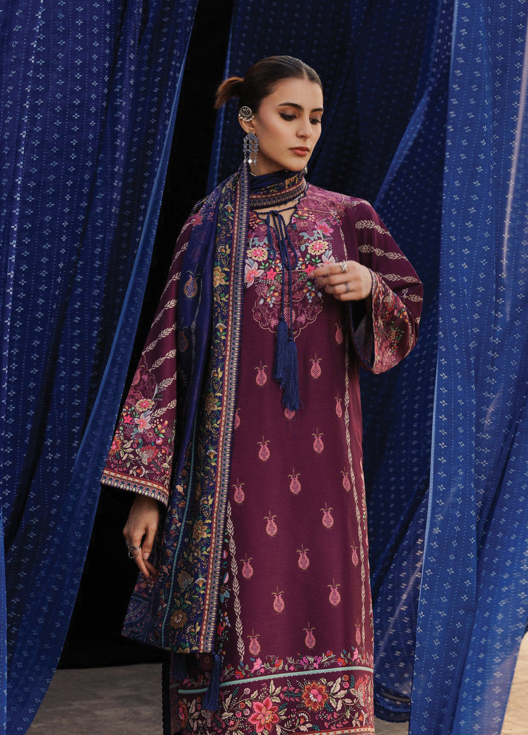 Aik Roz by Aik Atelier Unstitched Khaddar Printed Suits 3 Piece AIK25RK Look 04 - Winter Collection