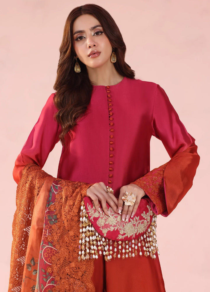 Eterna by Musferah Saad Pret Embroidered Tissue Silk 2 Piece Fiery Bloom - Festive Collection