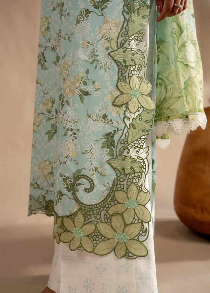 Meraki by Asifa and Nabeel Unstitched Embroidered Lawn 3 Pcs Suit AN26UM MSSL-12 Mint Mosaic - Summer