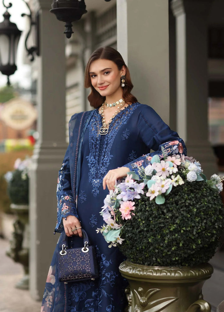 Noor Luxe by Saadia Asad Unstitched Chikankari Embroidered Lawn 3 Piece Suit SA26UNL D-11 IND-IRA - Summer Collection