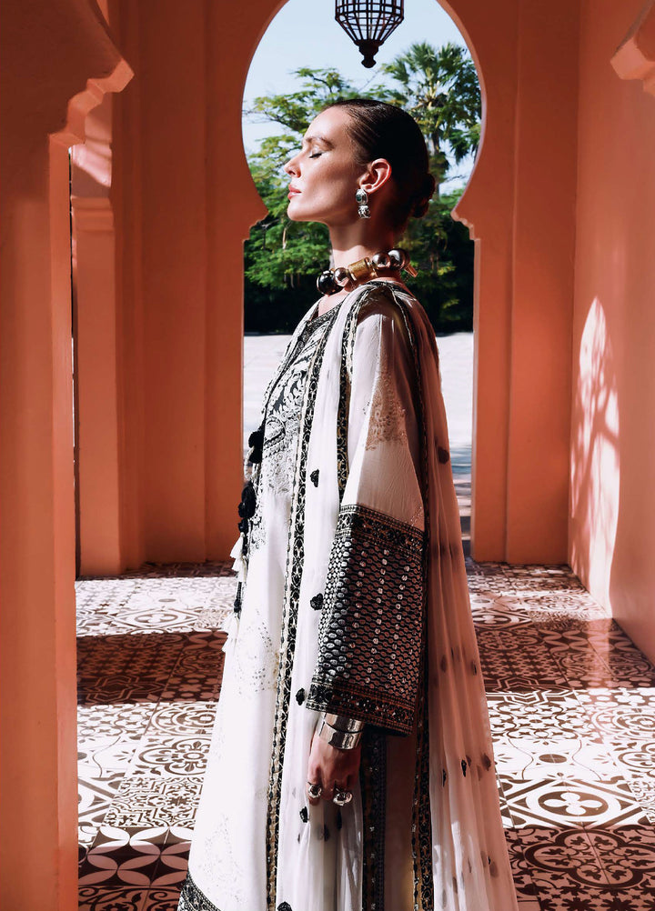 Nuvera Hemline by Mushq Unstitched Raw Silk Embroidered 3 Piece Suit MU26UNH D-2 Gillian - Festive Collection