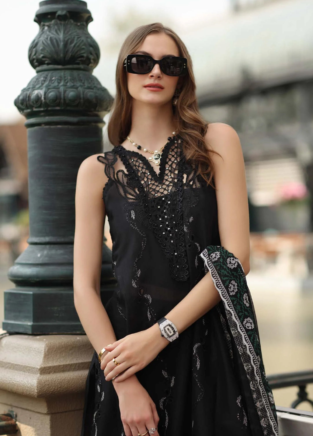 Noor Luxe by Saadia Asad Unstitched Chikankari Embroidered Lawn 3 Piece Suit SA26UNL D-5 NERISSA - Summer Collection