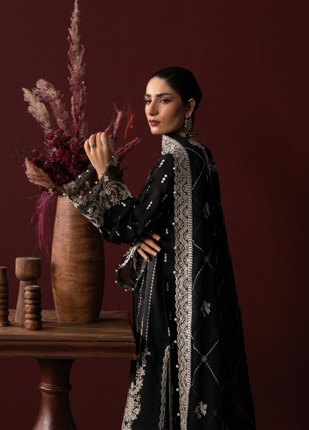 Lady by Aik Atelier Unstitched Tussar Silk Embroidered Suits 3 Piece AIK25L D-02 AIK25L - Festive Collection