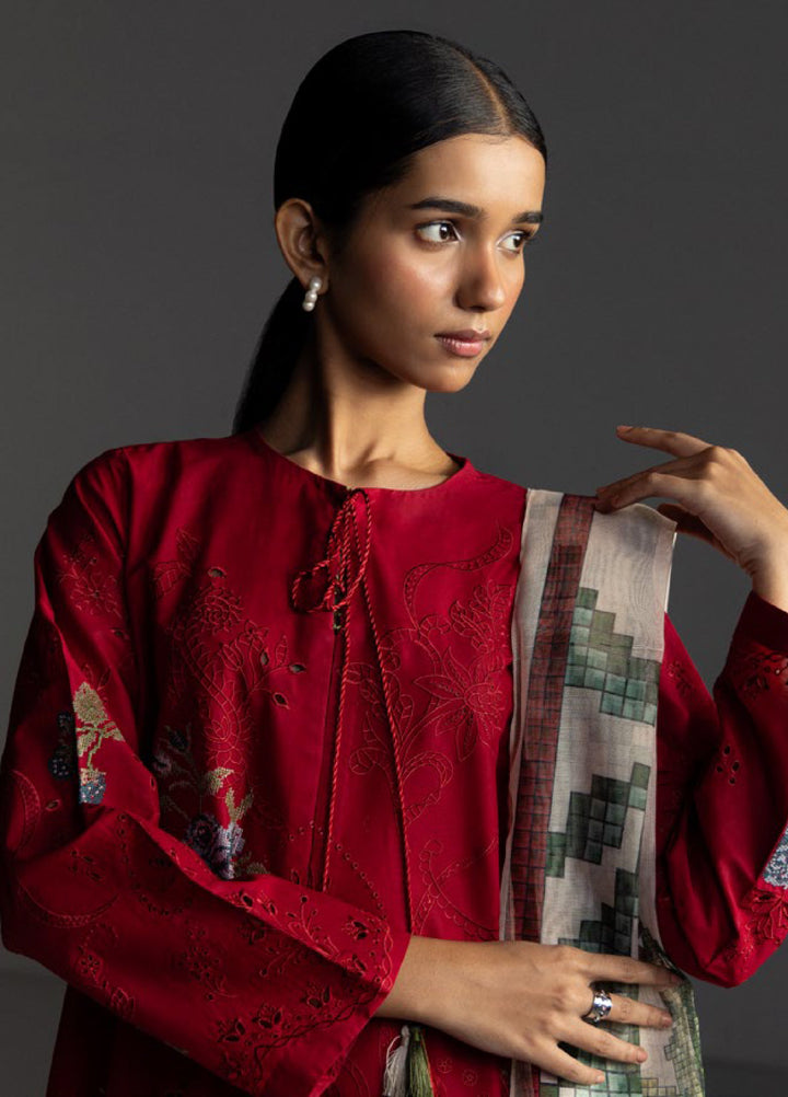 Coco by Zara Shahjahan Unstitched Embroidered Lawn 3 Piece Suit CZS26UL SUNE-10A - Summer Collection