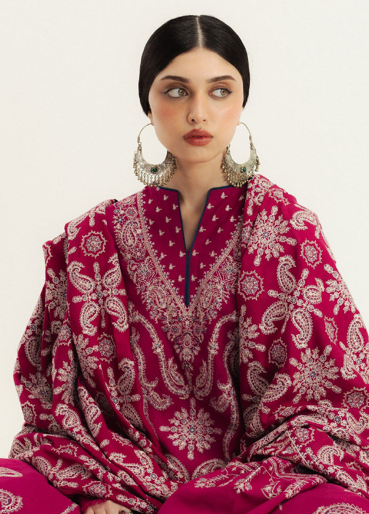 Zara Shahjahan Unstitched Winter Karandi Embroidered Suits 3 Piece CZS25WC D6-Gulmeer - Winter Collection